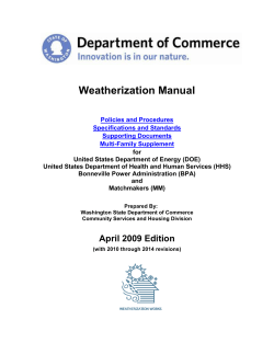 Weatherization Manual