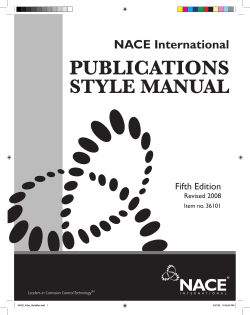 PUBLICATIONS STYLE MANUAL NACE International Fifth Edition