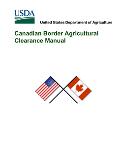 Canadian Border Agricultural Clearance Manual