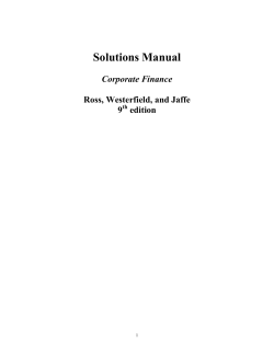 Solutions Manual  Ross, Westerfield, and Jaffe 9