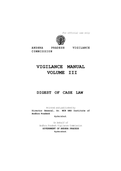 VIGILANCE MANUAL VOLUME III DIGEST OF CASE LAW