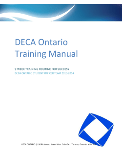 DECA Ontario Training Manual  9 WEEK TRAINING ROUTINE FOR SUCCESS