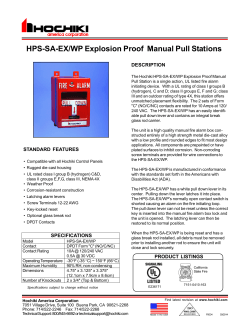 HPS-SA-EX/WP Explosion Proof  Manual Pull Stations DESCRIPTION