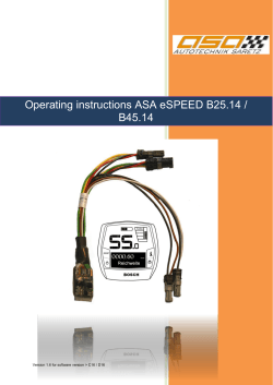 Operating instructions ASA eSPEED B25.14 / B45.14