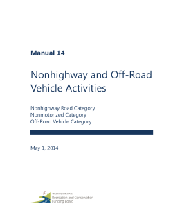 Nonhighway and Off-Road Vehicle Activities Manual 14 Nonhighway Road Category