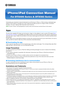 iPhone/iPad Connection Manual For DTX400 Series &amp; DTX502 Series