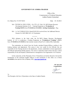 GOVERNMENT OF ANDHRA PRADESH  Office of the Commissioner of Technical Education