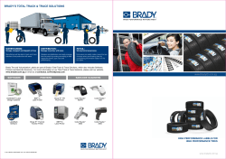 BRADY’S TOTAL TRACK &amp; TRACE SOLUTIONS WAREHOUSING: DISTRIBUTION: RETAIL: