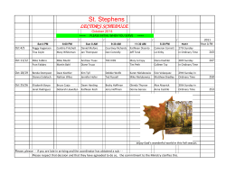 St. Stephens LECTOR'S SCHEDULE October 2014