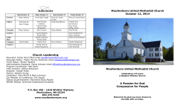 Moultonboro United Methodist Church In His Service October 12, 2014