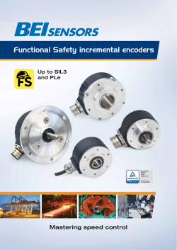 Functional Safety incremental encoders Mastering speed control Up to SIL3 and PLe