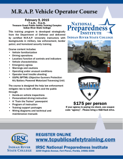 Preparedness M.R.A.P. Vehicle Operator Course National Institute