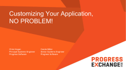 Customizing Your Application, NO PROBLEM!