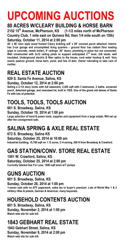 UPCOMING AUCTIONS 80 ACRES W/CLEARY BUILDING &amp; HORSE BARN