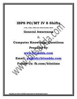 IBPS PO/MT IV 8 Shifts General Awareness Computer