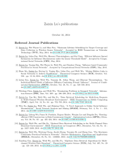 Zaixin Lu’s publications Refereed Journal Publications October 16, 2014