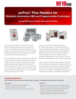 pcProx Plus Readers for Rockwell Automation HMI and Programmable Controllers ®