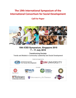 The 19th International Symposium of the International Consortium for Social Development