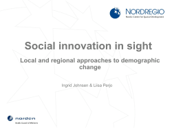 Social innovation in sight Local and regional approaches to demographic change