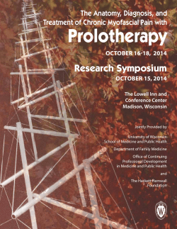 Prolotherapy  Research Symposium The Anatomy, Diagnosis, and