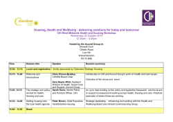 Housing, Health and Wellbeing - delivering solutions for today and... CIH West Midlands Health and Housing Workshop Wednesday 22 October 2014
