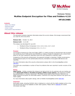 Release Notes McAfee Endpoint Encryption for Files and Folders 4.2.0 HF1013485