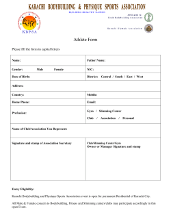 Athlete Form  Please fill the form in capital letters