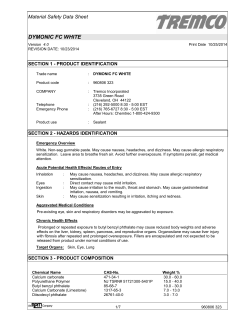 DYMONIC FC WHITE Material Safety Data Sheet SECTION 1 - PRODUCT IDENTIFICATION
