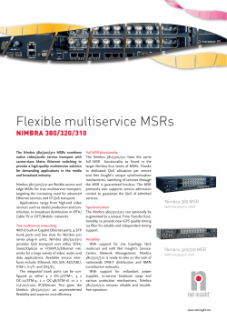 Flexible multiservice MSRs NIMBRA 380/320/310