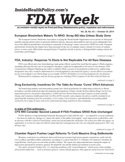 FDA Week InsideHealthPolicy.com’s