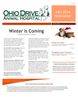 Winter Is Coming Fall 2014 Newsletter