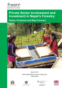 Private Sector Involvement and Investment in Nepal’s Forestry: March 2014