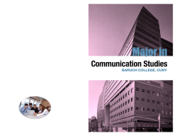 Major in Communication Studies   BARUCH COLLEGE, CUNY