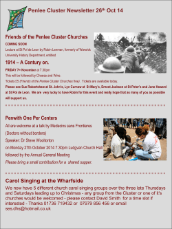 Penlee Cluster Newsletter 26 Oct 14 Friends of the Penlee Cluster Churches