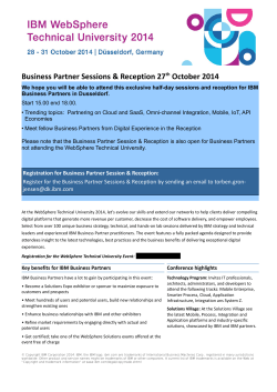 Business Partner Sessions &amp; Reception 27 October 2014