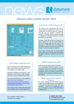 Datamere News Update October 2014