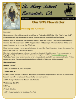 St. Mary School  Escondido, CA Our SMS Newsletter