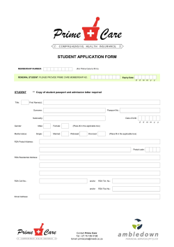 STUDENT APPLICATION FORM STUDENT