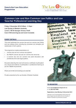 Common Law and Non Common Law Politics and Law Programme