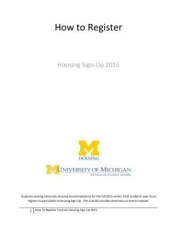 How to Register Housing Sign-Up 2015