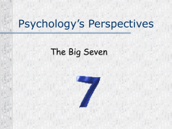 Psychology’s Perspectives The Big Seven