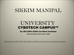 SIKKIM MANIPAL UNIVERSITY CYBOTECH CAMPUS™ An ISO 9001:2008 Certified Institute