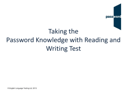 Taking the Password Knowledge with Reading and Writing Test