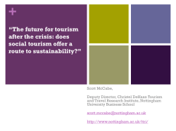 + “The future for tourism after the crisis: does social tourism offer a