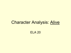 Character Analysis: Alive ELA 20