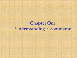 Chapter One Understanding e-commerce 1-1