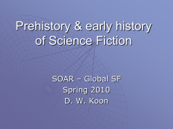 Prehistory &amp; early history of Science Fiction SOAR – Global SF Spring 2010