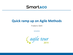 Quick ramp up on Agile Methods Frederic Oehl 10/16/2014