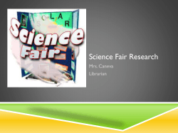 Science Fair Research Mrs. Caneva Librarian