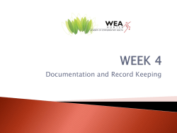 Documentation and Record Keeping
